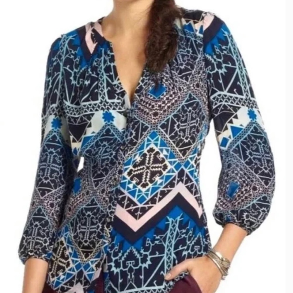 Anthropologie | Leifsdottir Jerez Silk long sleeve blouse small